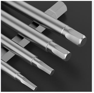 Gray metal hex style allen key bit set